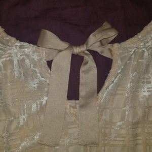 Lauren Conrad Cream Blouse w/ ribbon tie
